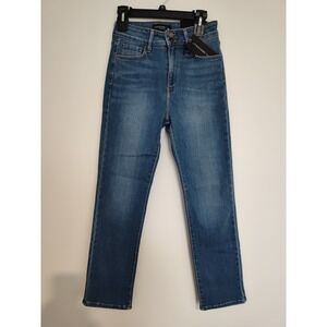 Just Black Denim Double Button Straight Jeans Medium Denim 28 NWT